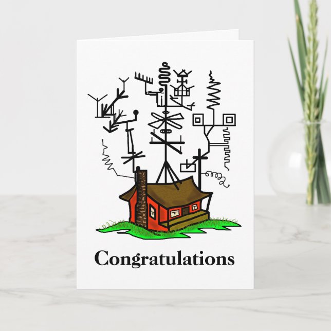 Nytt Ham Radio Greeting Card för hemham Anpassa de Kort (Framsida)