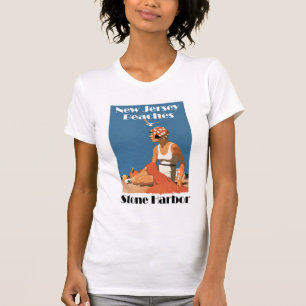 Nytt - hamn för sten för jerseystrand~ tee