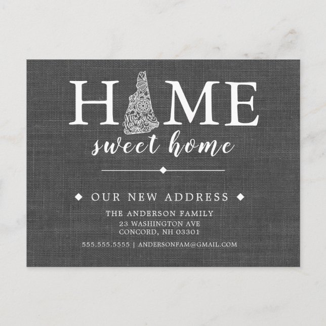 NYTT HAMPSHIRE-postkort för Flytta Meddelande Vykort (Framsida)