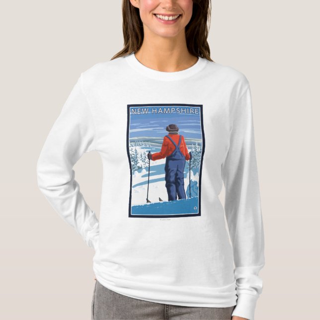 Nytt HampshireSkier beundra beskådar T-shirt (Framsida)