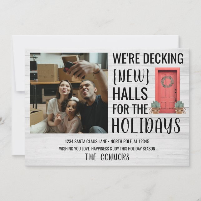 Nytt Helgdag-julkort för foto till hemmet Adress Julkort (Framsida)