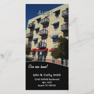 Nytt hem! Beställnings- fotokort för adressändring Meddelande