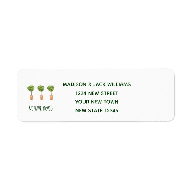 Nytt hem | Byte av adress | Meddelande om Flytta Returadress Etikett (Framsidan)