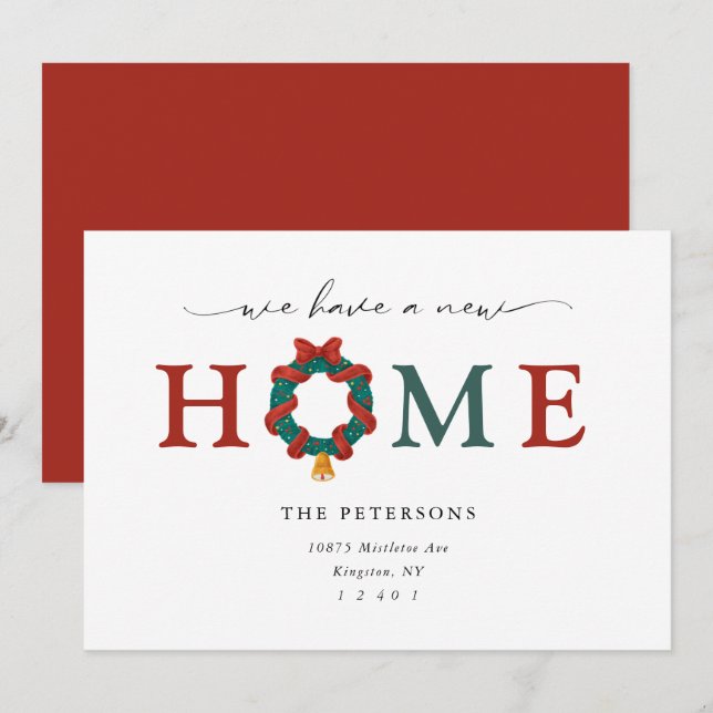 Nytt hem för Helgdag Flytta Meddelande (Fram/baksida)