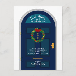 Nytt hem för helgdagar Blå dörr Jul Helg Vykort