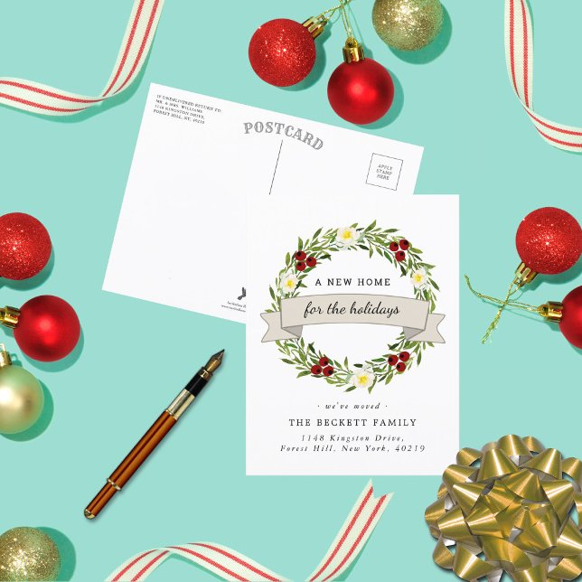 Nytt hem för helgdagar | Flyttningsmeddelande Meddelande Vykort (Skapare uppladdad)