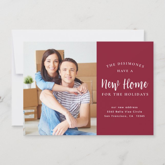 Nytt hem för Helgdagar Fotoröd Flytta Meddelande (Framsida)