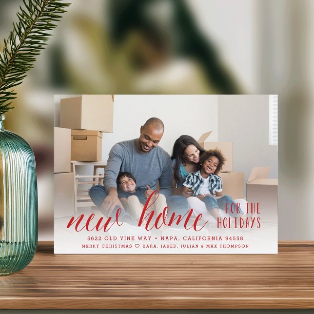 Nytt hem för Helgdagarna Byt Adress-kort Meny (Skapare uppladdad)