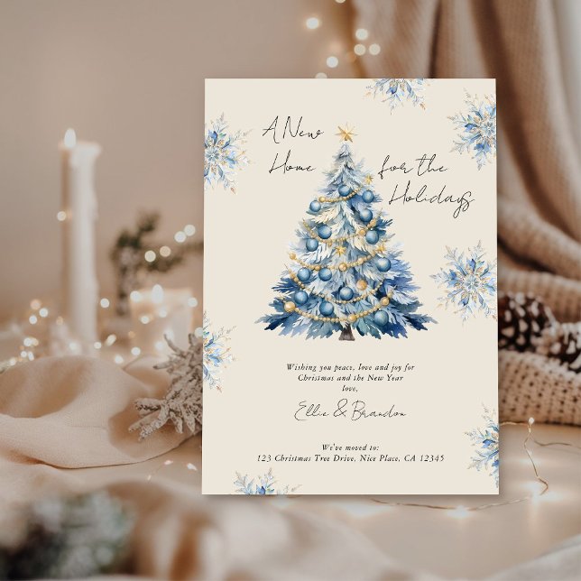 Nytt hem för Helgdagarnas Flytta jul Julkort (New Home for the Holidays card from the Holiday Moving Announcements Collection 
by Darling & May)
