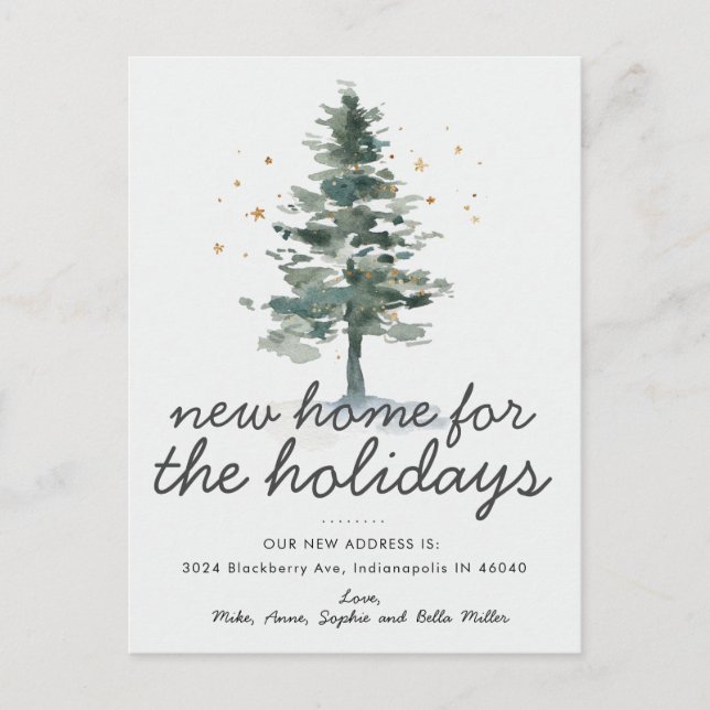 Nytt hem för Helgdagarnas Flytta-meddelande Inbjudan Vykort (Framsida)