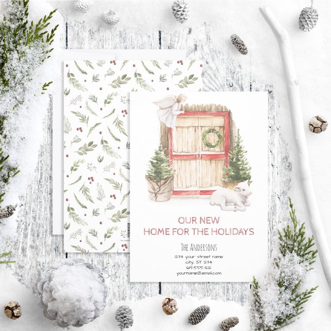Nytt hem för Helgdagarnas Flytta-meddelande Julkort (Skapare uppladdad)