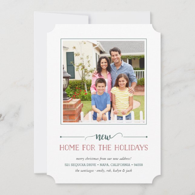 Nytt hem för Helgdagarnas Flytta-meddelande Julkort (Framsida)