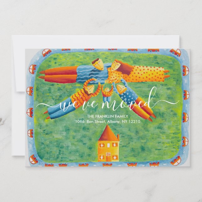 Nytt hem för Illustration-Vi har flyttat i familje Meddelande (Framsida)