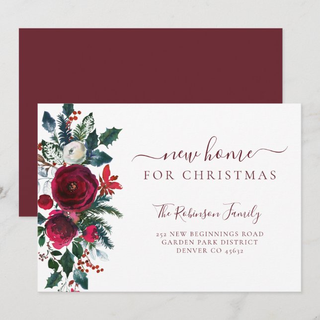 Nytt hem för julens helgdag flytta meddelande (Fram/baksida)