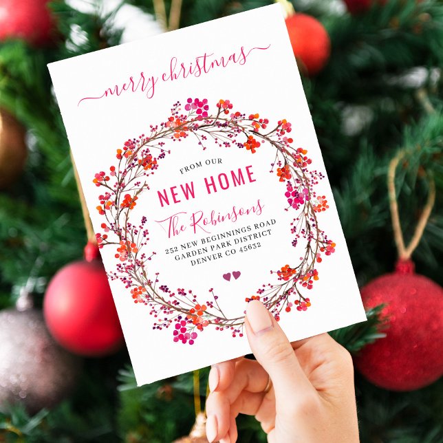 Nytt hem för julens moderna flytta för helgdag meddelande (Skapare uppladdad)