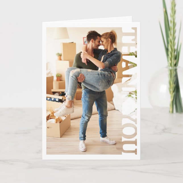 nytt hem första hus Foto Tack Kort (Framsida)
