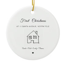 Nytt hem, första julhuset, teckning söt