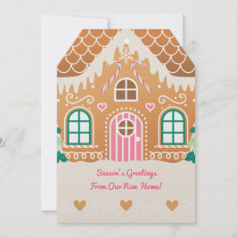 Nytt hem-gingerbröd-julkort inbjudningar