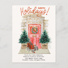 Nytt hem - Helgdagar Juldörr Flytta A Meddelande Vykort