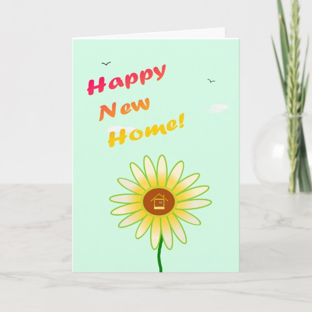 Nytt hem i lycklig - Gratulerart! Helgkort (Framsida)