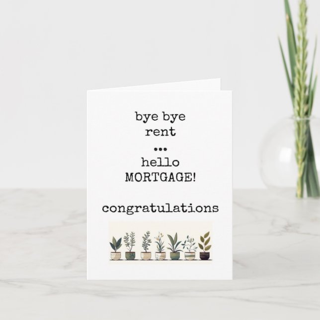 Nytt hem, roligt, Sarkastiskt, boendekort Kort (Framsida)