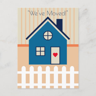 Nytt hem- röra meddelande för gulligt lite hus