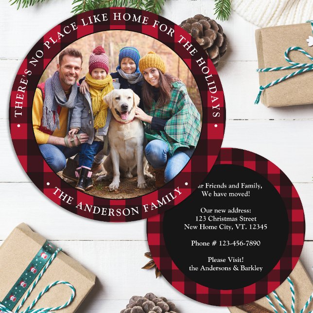 Nytt hem Vi Flyttat Photo Red Pput Helgdag A Meddelande (Skapare uppladdad)