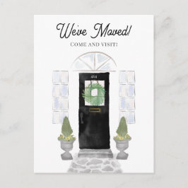 Nytt Hem Vi Har Flyttat Akvarell Svart Dörr Vykort