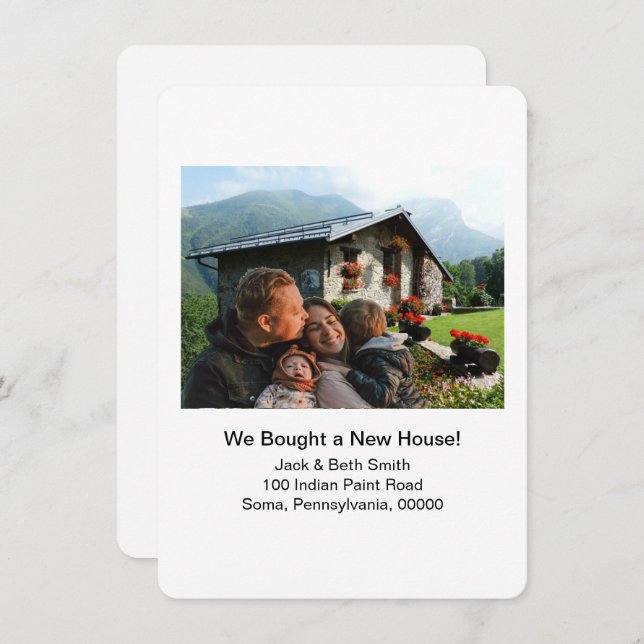 Nytt hemfoto-Vi har flyttat Inbjudningar (Fram/baksida)