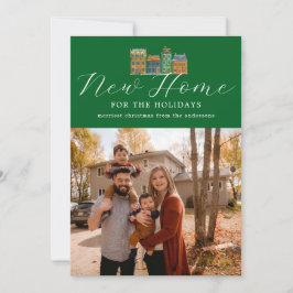 Nytt hemfotokort med Teckning i Byggnad Julkort