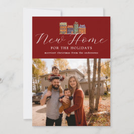 Nytt hemfotokort med Teckning i Byggnad Julkort