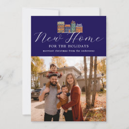 Nytt hemfotokort med Teckning i Byggnad Julkort