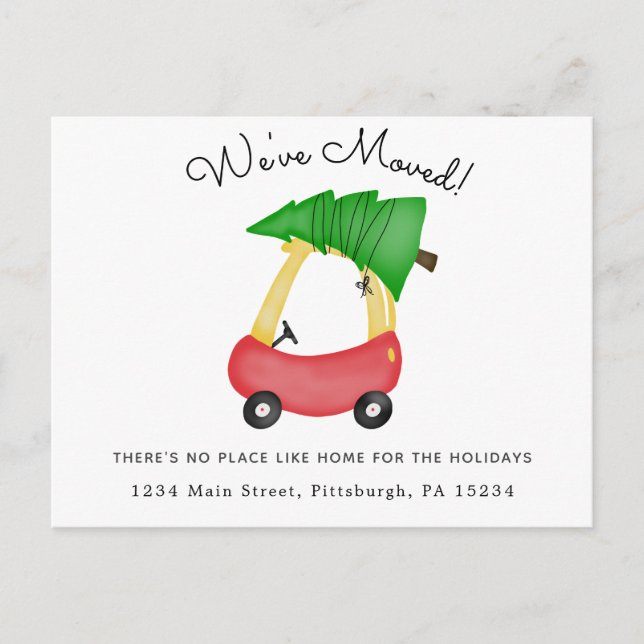 Nytt hemmeddelande för helgdag Vi har flyttat Vykort (Framsida)