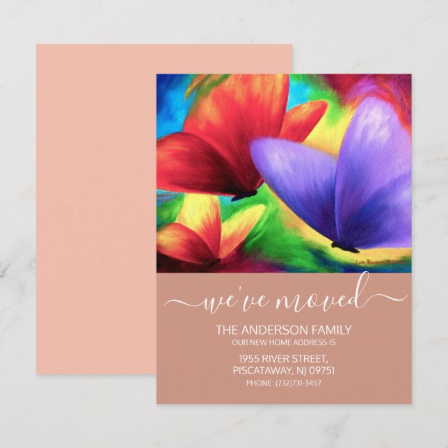 Nytt hemskript för Vi har flyttat Guld Meddelande (Fram/baksida)