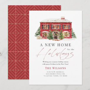 Nytt Home Red House-julkort - Helgdag Inbjudningar