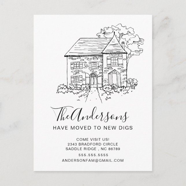 Nytt Hus | Flyttningsmeddelande Meddelande Vykort (Framsida)