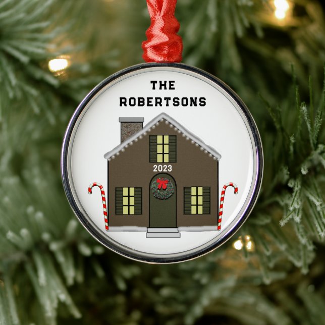 Nytt hus julgransprydnad metall (Träd)