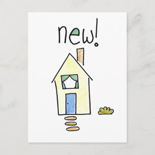 Nytt hus! meddelande vykort