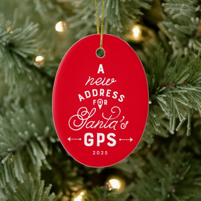 Nytt hus, sött, ett foto jul julgransprydnad keramik (Träd)