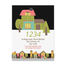 Nytt hus vi har Flyttat hemmeddelande