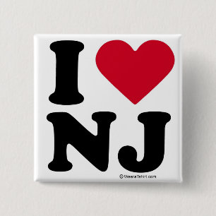 NYTT - Jersey - "ÄLSKAR JAG NJ," "som JAG ÄLSKAR Knapp