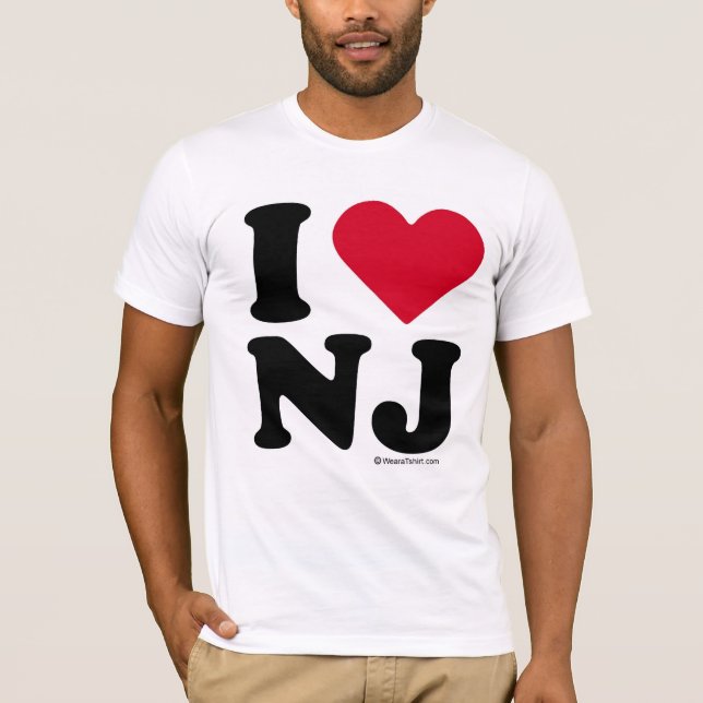 NYTT - Jersey - "ÄLSKAR JAG NJ," "som JAG ÄLSKAR Tee Shirt (Framsida)