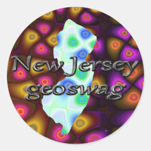 Nytt - jerseyen Geocaching levererar Runt Klistermärke