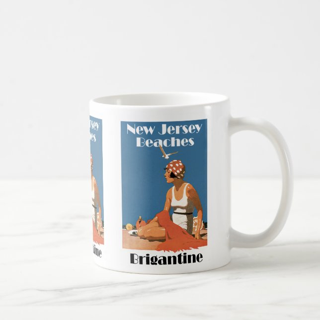 Nytt - jerseyen sätter på land ~-brigantinen kaffemugg (Höger)