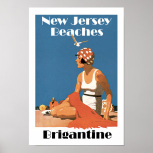 Nytt - jerseyen sätter på land ~-brigantinen poster
