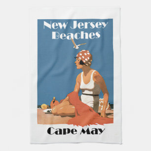 Nytt - jerseyen sätter på land ~ Cape May Kökshandduk