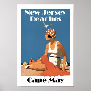 Nytt - jerseyen sätter på land ~ Cape May Poster