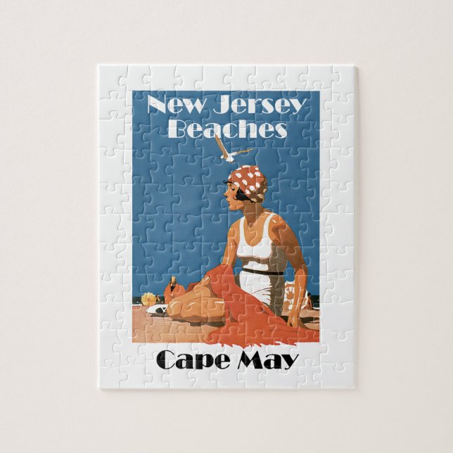 Nytt - jerseyen sätter på land ~ Cape May Pussel (Vertikal)