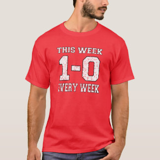 Nytt - jerseyfotboll 1-0 varje vecka tee shirt