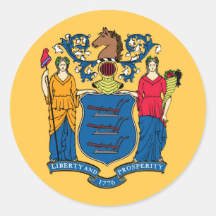Nytt - jerseystatlig flagga runt klistermärke